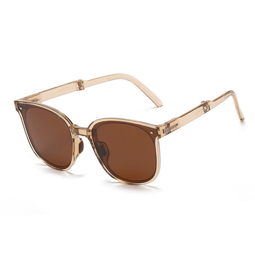 2024 Hot Network Red Sunglasses Folding Polarized Sunscreen Sunglasses Gradient Pink Fashion Blush Eyeglass Frame 