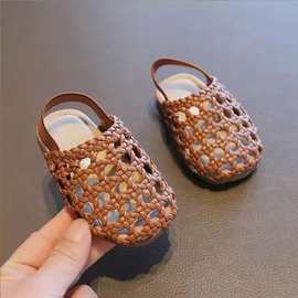 婴幼儿鞋夏季女童凉鞋女宝宝编织鞋1-2岁婴儿软底学步鞋小童鞋子
