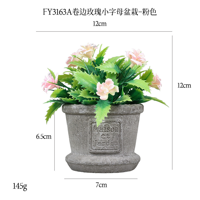 Más de 100 conjuntos de bonsáis artificiales de flores de plástico, plantas en maceta de pulpa de papel retro de gran venta transfronteriza, adornos de flores artificiales, macetas de flores falsas.