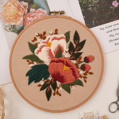 新しい手作り刺繍diy材料包学生は自分で布芸のアイデアを刺繍して、ヨーロッパ風の装飾品の刺繍を作ります。