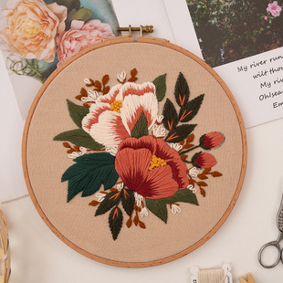 New Hand Embroider DIY Material Package Student Self-Embroider Fabric Creative Cross Stitch Production European Style Ornaments Embroider
