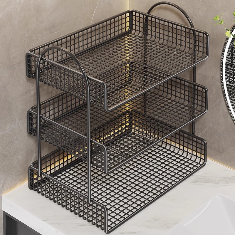 Bathroom Storage Rack Bathroom Sink Countertop Cosmetics Washbasin Storage Rack Perfume Display Rack Multi-Layer