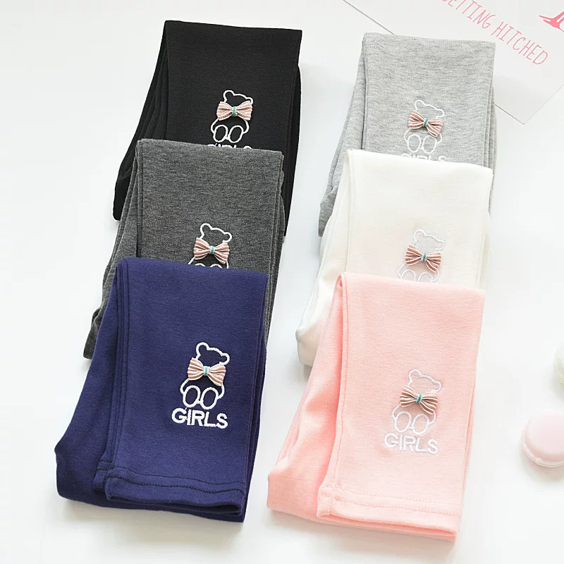 Leggings, thin trousers girl's with bow, 2022 collection, slim fit