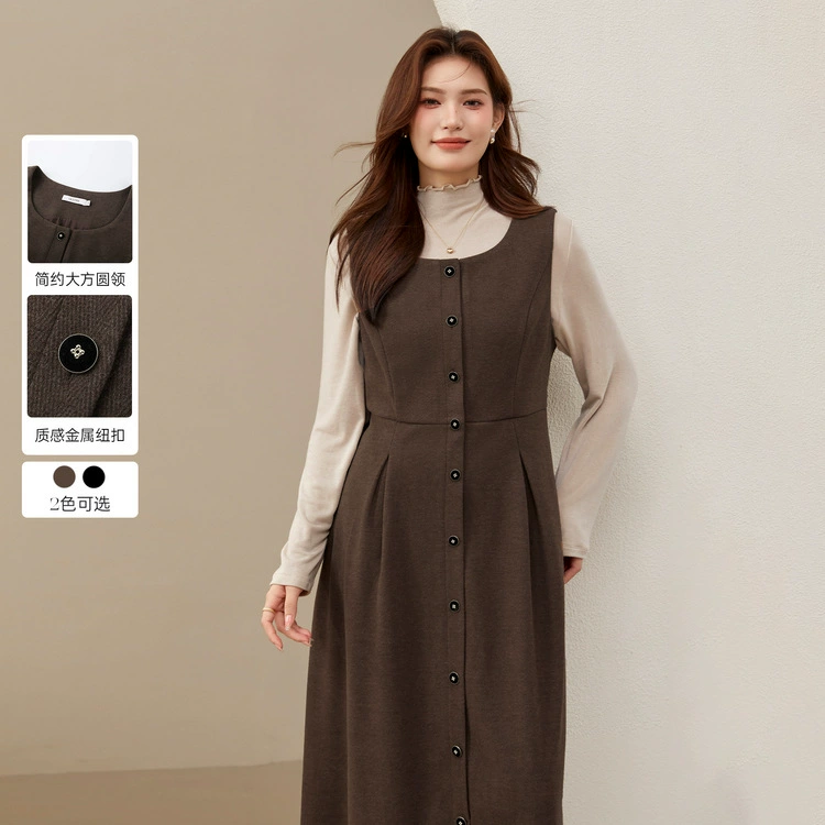 Великое и красивое женское платье большого размера Французский темперамент простой и щедрый без рукавов модное платье жирное mm2024 осеннее платье новое