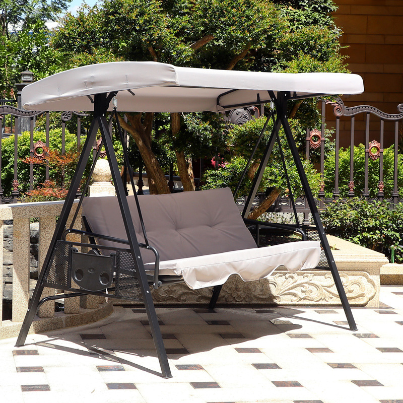 Sillón de patio al aire libre columpio al aire libre doble balcón casero silla de caña ocio mecedora hamaca de hierro forjado cuna
