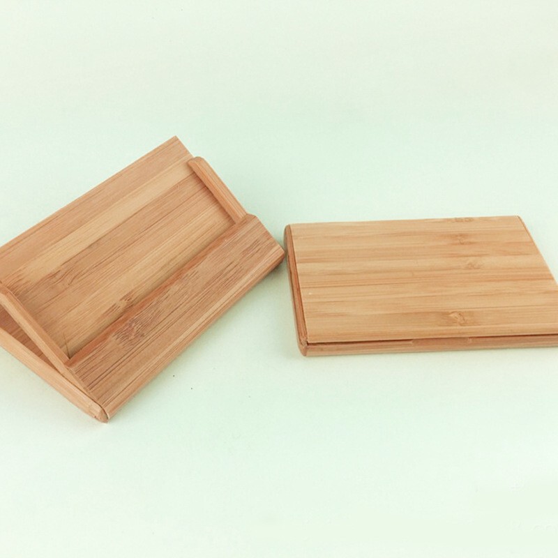 Bamboo Business Card Case Thin Portable with Card Holder Creative Low Carbon Notes Box Small Gifts