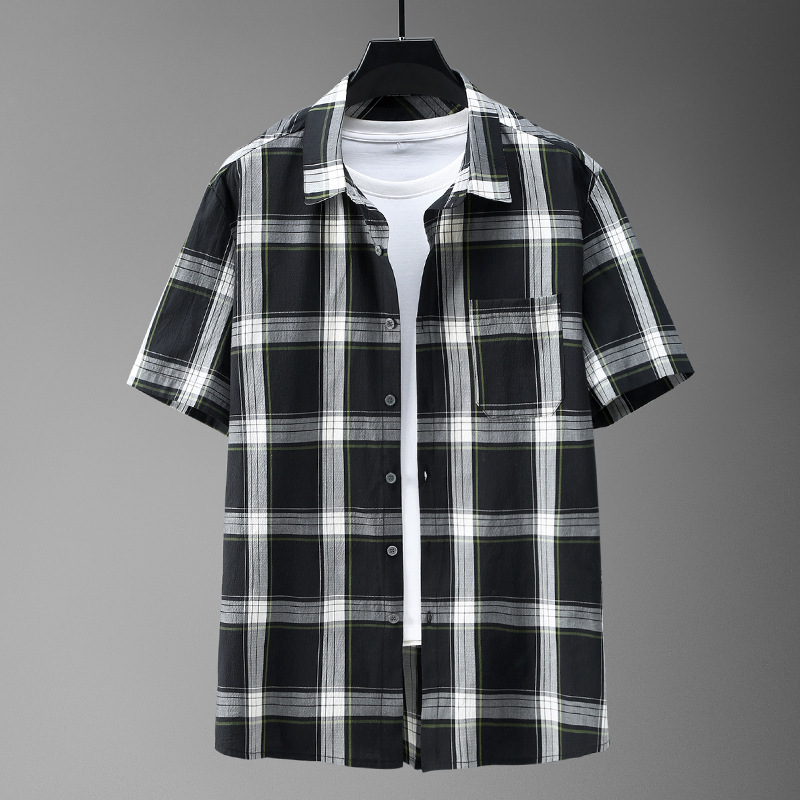 2025 New Shirt Short-sleeved Men's plus size Loose Summer New Plus Fat Plus Casual Men's Super Fat Men