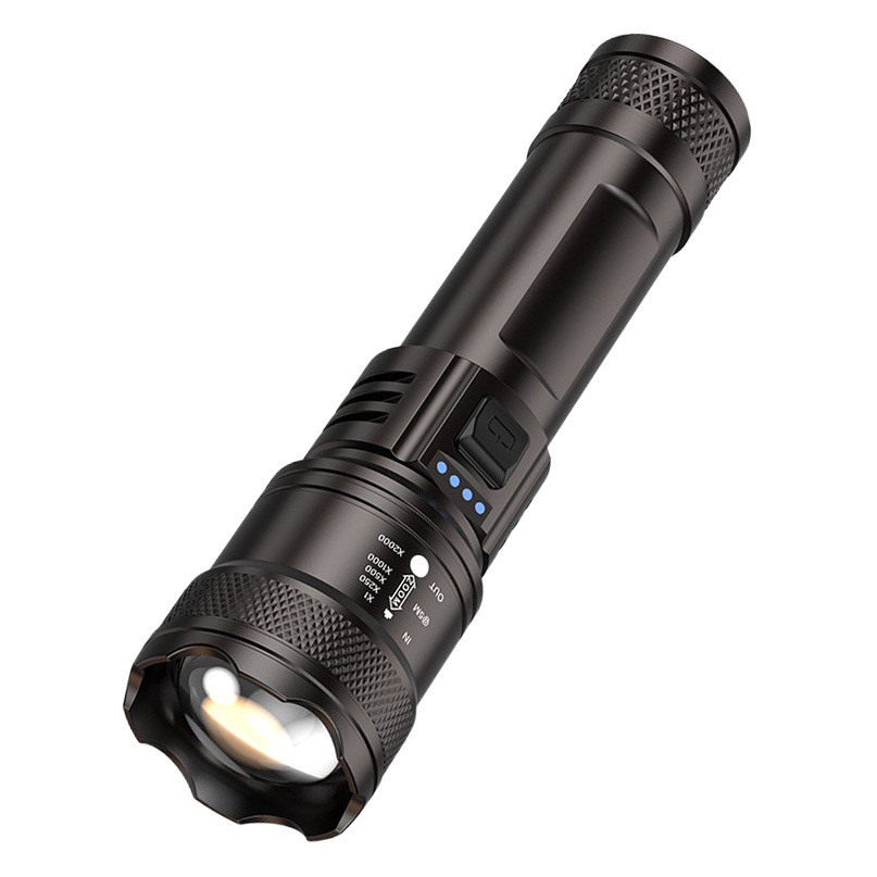 Tiktok caliente Super brillante luz fuerte linterna recargable zoom largo-Tiro Super larga resistencia al aire libre emergencia Luz de largo alcance