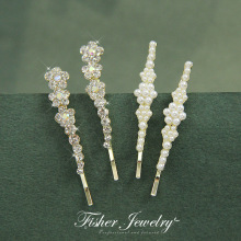 新款跨境水钻合金发夹碎发刘海夹一字夹少女小清新侧边发卡发饰