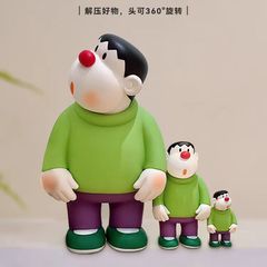 インターネット有名人の頭が曲がったかわいい太った虎のフィギュア、大きな装飾品、可動デスクトップホーム面白い大きな人形、トレンディなおもちゃの女の子のおもちゃ