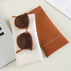 皮革眼鏡袋墨鏡太陽鏡收納袋便攜近視眼鏡收納包學生眼鏡保護盒套