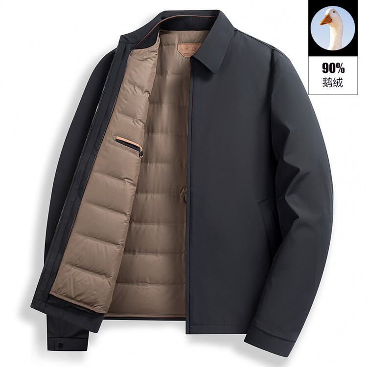 [White Goose Down] original winter down jacket men's detachable liner administrative cadre middle-aged dad coat jacket