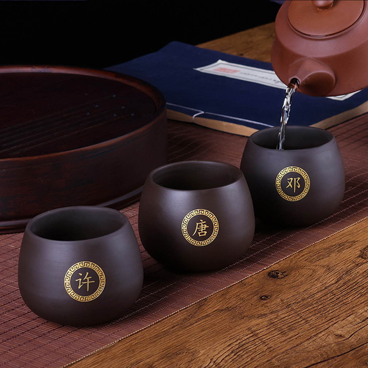 Zisha Tea Cup 개인 Baijiaxing Master Cup 싱글 컵 차 시음 컵 쿵푸 티 컵 조각 이름 티 컵 향기로운 냄새 컵