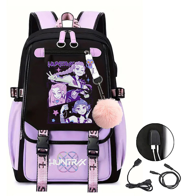 Korean Anime Demon Hunter Backpack, Large-Capacity Backpack for Students, Demon Hunter Girl Group Merchandise, Large-Capacity Double-Shoulder Backpack