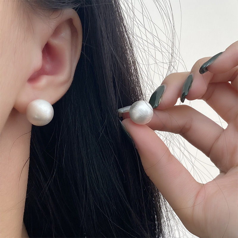 Simple Style Round Copper Plating Ear Studs 1 Pair