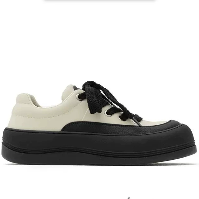 Ins корейские пары повседневные черные туфли из коровьей кожи, дикая толстая подошва, повышенная мужская и женская обувь для отдыха