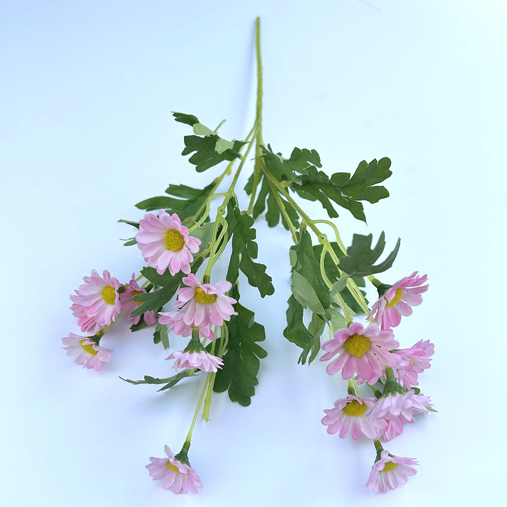 Simulation small daisy gerbera artificial flower 5 forks 20 chamomile flower arrangement photography props Dutch chrysanthemum wild chrysanthemum outs_voghion.com