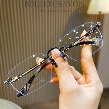 萝心商务无框眼镜框复古男女超轻钛架斯文潮款配近视度数防蓝光