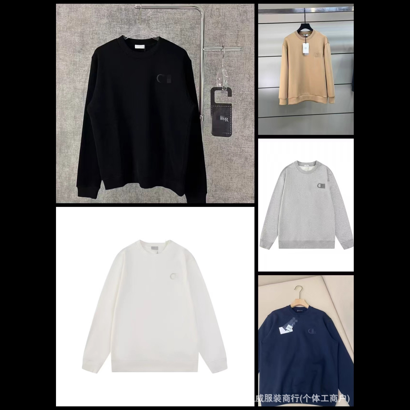 2025早春新款刺绣字母简约圆领套头卫衣男女同款宽松百搭打底上衣