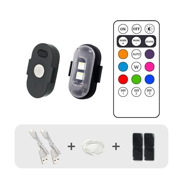 2 lights + remote control (2 drag lines) - magnetic absorbing model