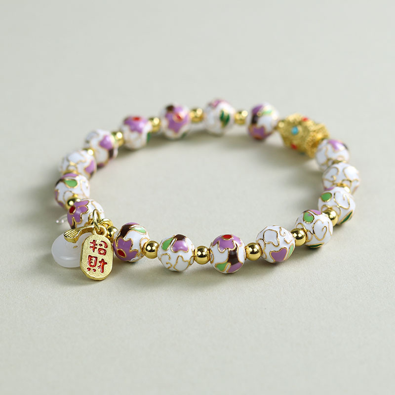 8mm 럭키 팔찌 [화이트] 부티크 모델