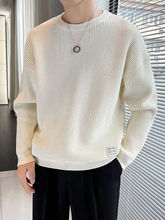 秋冬款华夫格卫衣男新款宽松加绒加厚潮流上衣时尚内搭保暖打底衫