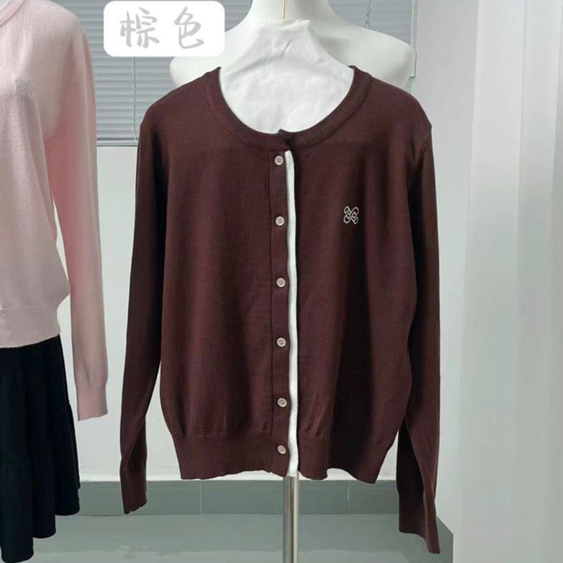 秋季新款撞色门襟修身显瘦圆领针织开衫上衣女装毛织外贸工厂批发|undefined