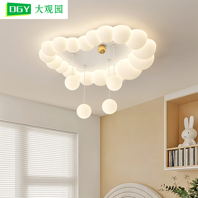 Habitación infantil dormitorio luces de techo dibujos animados creativos nubes burbujas bola de crema viento habitación protección de ojos lámparas de montaña 412L