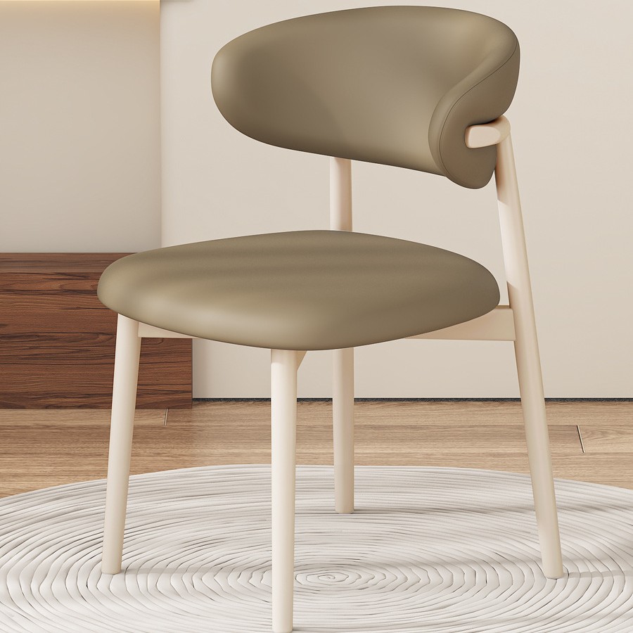 따뜻한 흰색 프레임 카키스 가죽