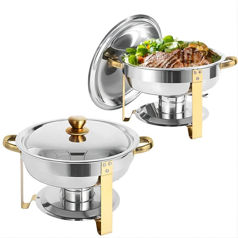 Stainless Steel Buffet Stove, Round Alcohol Stove with Hanging Rack, Can Be Heated, Buffet Stove for Breakfast, Hotel Buffet Stove