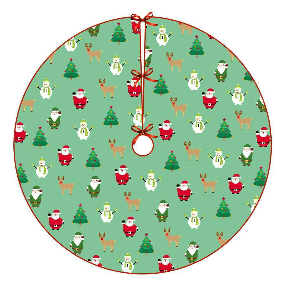 跨境新品一件定制亚马逊外贸北欧节日装饰加厚绒布数码印花树裙