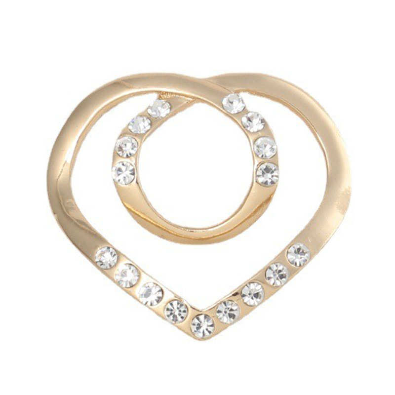 Love scarf buckle peach heart corner buckle waist magic hem clothes decoration rhinestone simple knot button shirt collar_voghion.com