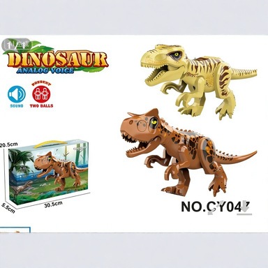 Explosión transfronteriza de bloques de construcción de dinosaurios jurásicos desmontaje y ensamblaje de juguetes infantiles T. rex modelo de dinosaurio de educación temprana