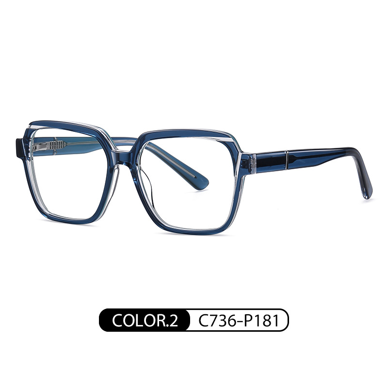 2023 nueva placa gafas marco moda marco grande gafas lisas placa tallada diseño PS8820 gafas de pierna elástica