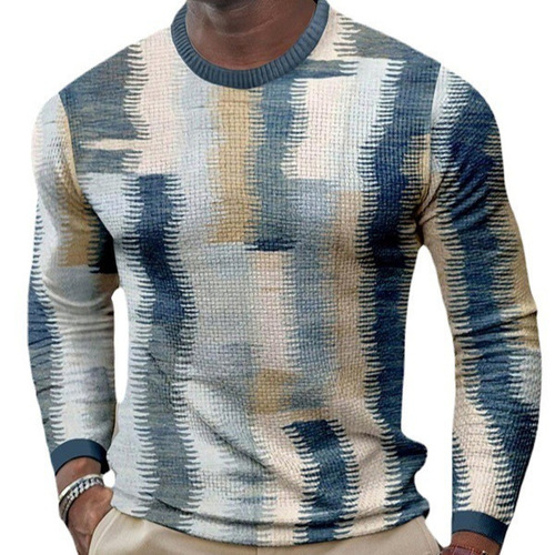 Men's European Size Checkered Print Long-Sleeve Shirt and Thin Sweatshirt for Spring and Autumn New Cross-Border Foreign Trade Supply