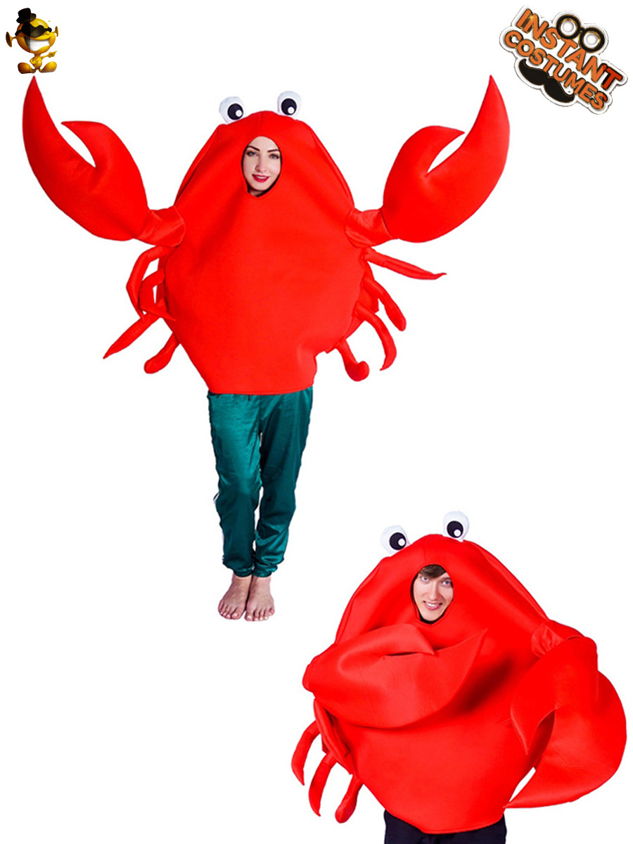 Adulto grande hembra grande pareja masculina divertida parodia cangrejo traje lindo animal Cosplay fiesta traje