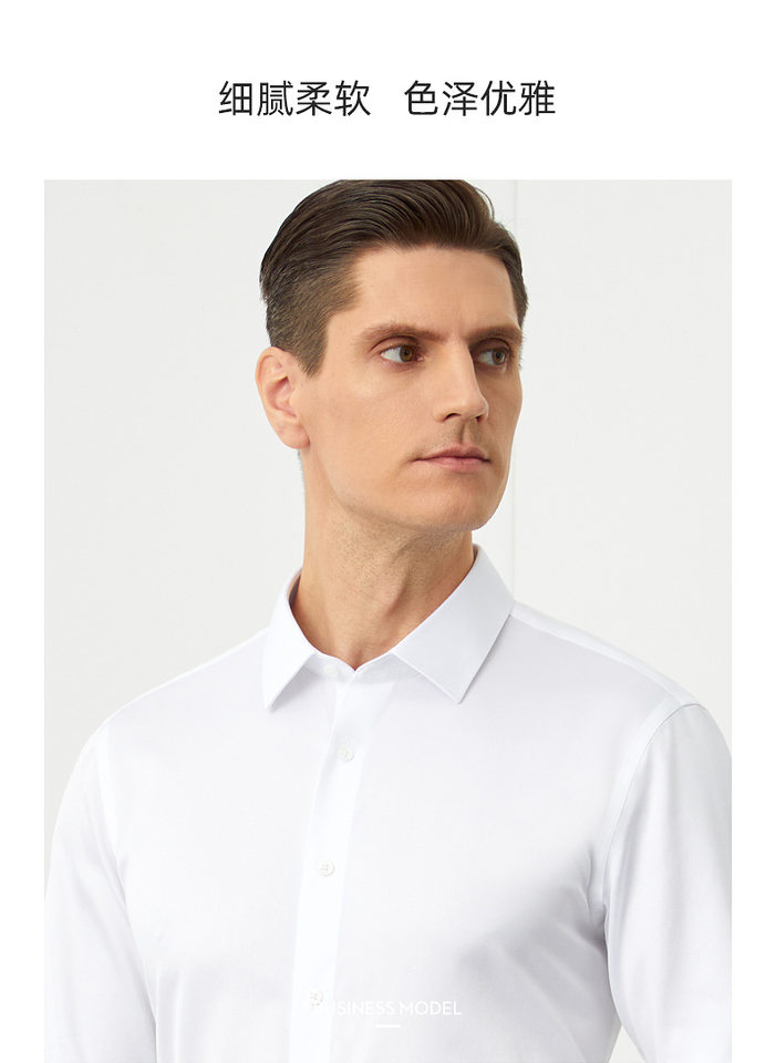 Áo sơ mi nam Oxford cotton dài tay không cần ủi form vừa vặn — Sky Blue-Dài tay-Nam-25, Trắng-dài tay-nam-21, Xám hồng-dài tay-nam-30 chi tiết 17