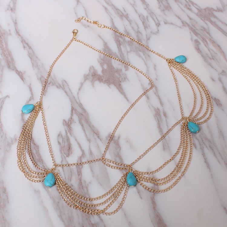 33g Weight Hair Band Hair Accessories Type 1 Piece Quantity Ethnic Style Simple Style Geometric Alloy Turquoise Plating Hair Band
