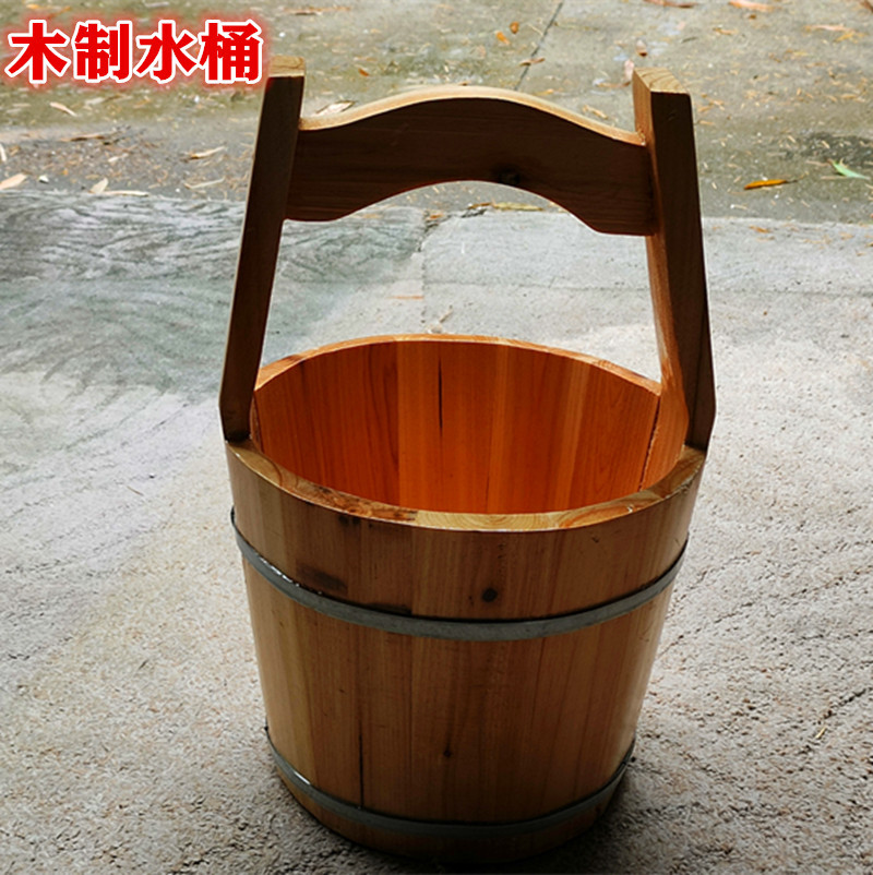 6 catties water wooden bucket [diameter 23 cm * total height 35 cm] ✓✓