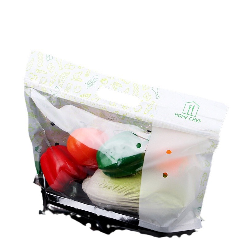 超市水果礼品包装袋透明自封手提塑料保鲜袋高档一次性拉链封口袋|undefined
