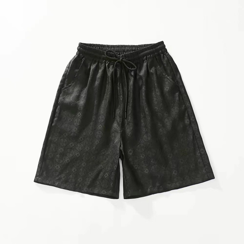 Quần short nam thể thao rộng thùng thình chất lụa tơ tằm cao cấp — Da đen 8987