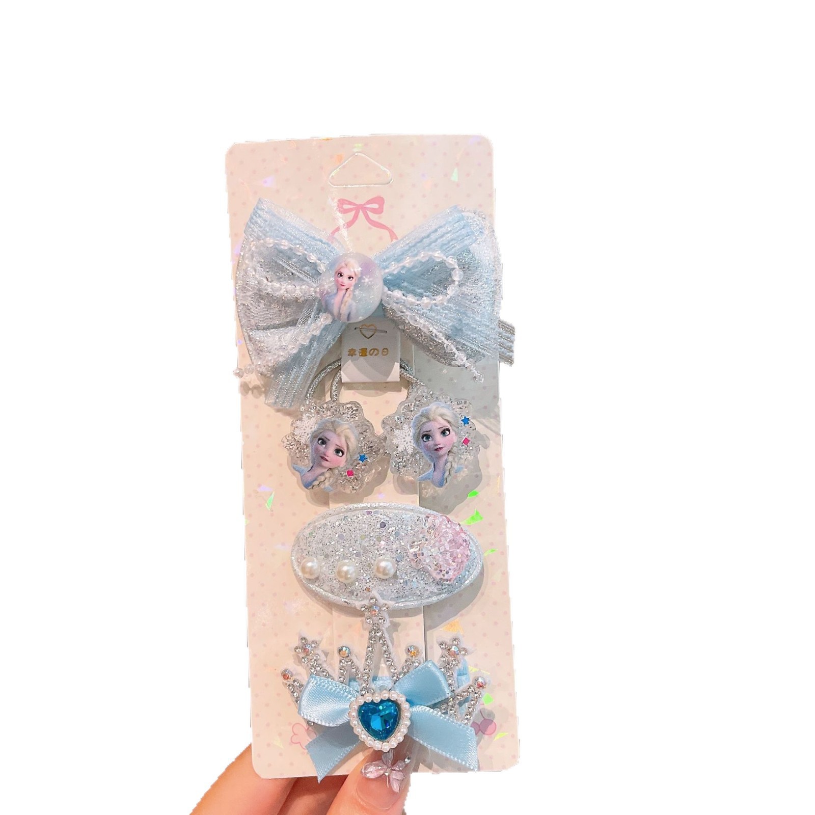 Clip de cabello de malla de arco de estrellas de mar conchas de capellán dulce dibujos animados clip de cabello de princesa tocado de niña