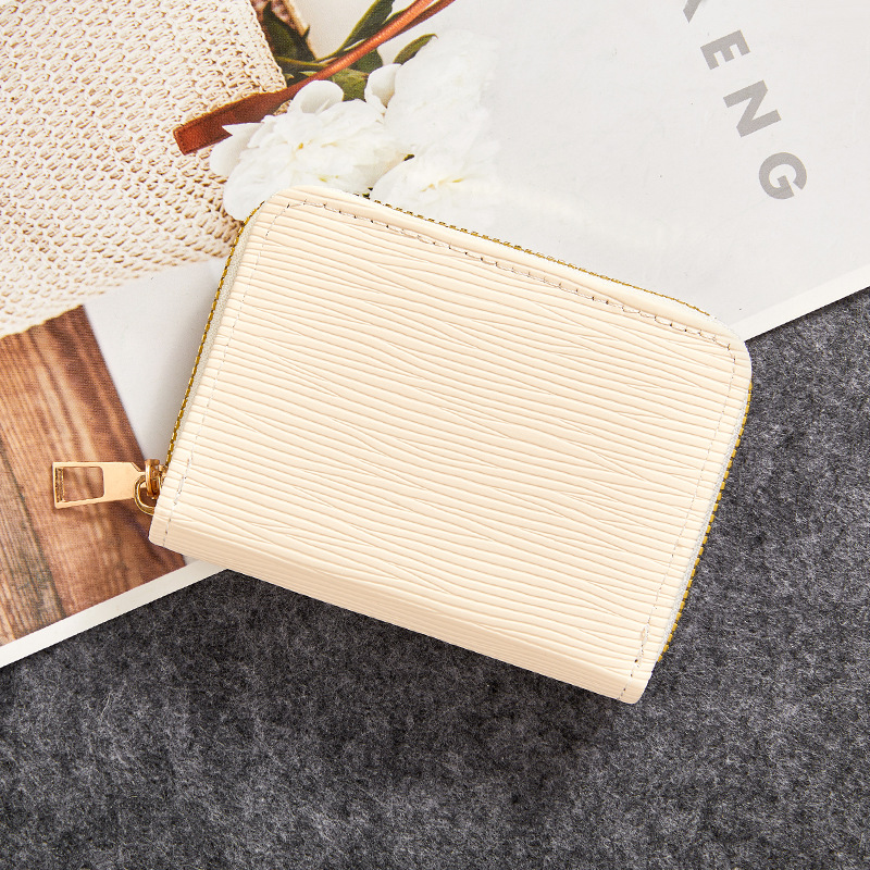 Monedero corrugado de agua corto para mujer transfronteriza japonesa 2024 billetera pequeña con cremallera bolso de mano corto bolso de moneda