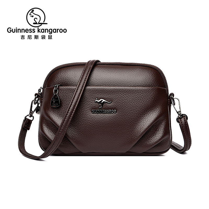 Guinness Kangaroo Soft Leather Crossbody Bag for Women 2026 New Casual Versatile Shoulder Bag with Texture for Middle-Aged Moms