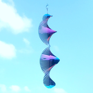Cross-Border Supply of Wind-Rotating 3D Wind Chime Wind-Rotating Stainless Steel Gardening Balcony Indoor and Outdoor Decoration Creative Gifts