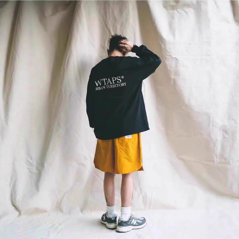 Japanese Style Wtaps 03 Ls League Chest Embroider and Back Print Loose Casual T-Shirt Long Sleeves