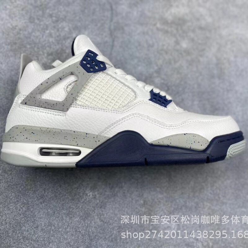 Putian Pure Original AJ4 Middle Helping Men's Basketball Shoes Red Cement Midnight Blue Leo Joe 4 Air Cushion Women's sneaker
