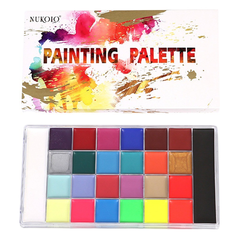 Transfronterizos 26 color cuerpo humano pintado pigmento de pintura facial payaso ópera al óleo Halloween niños pintado pigmento facial