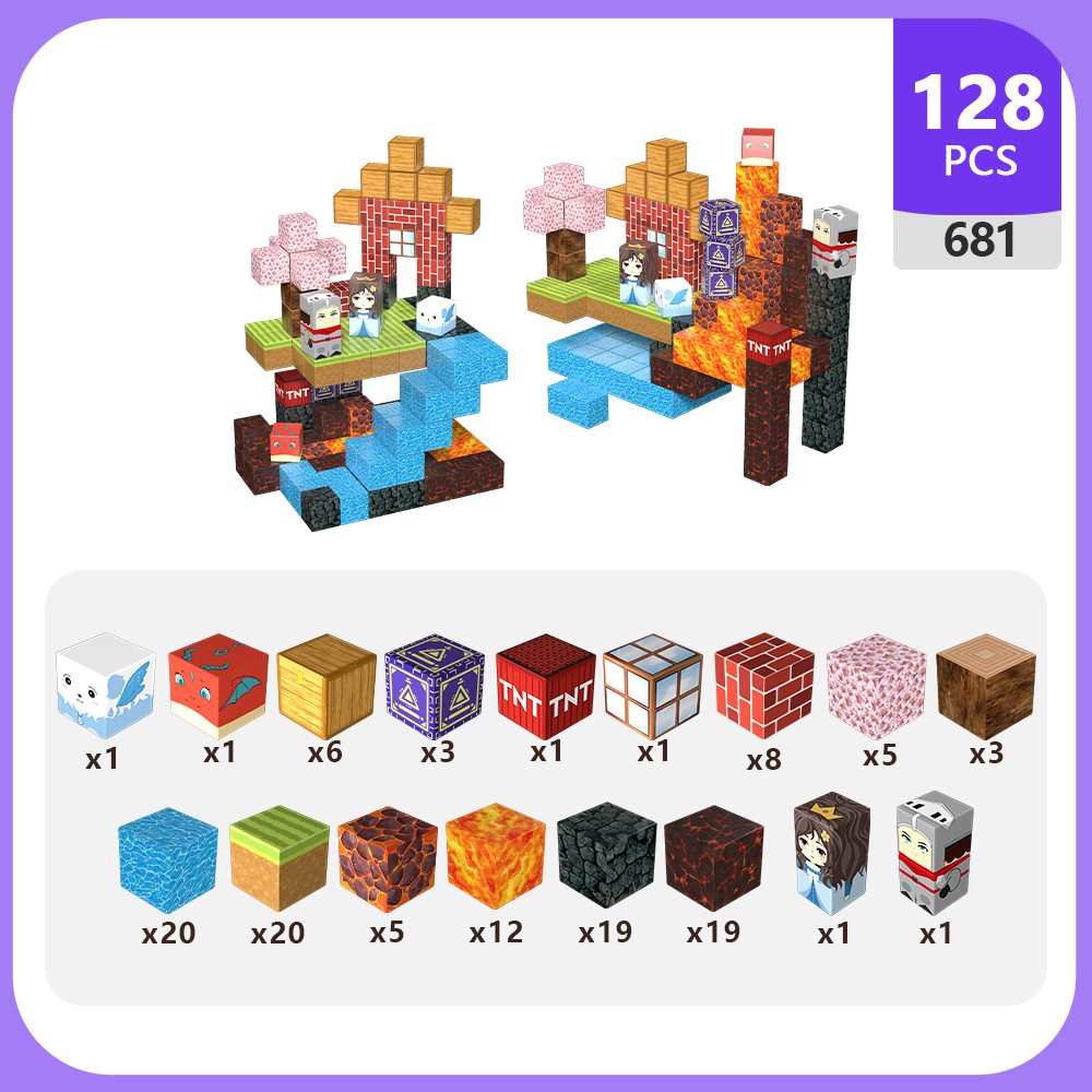 Transfronterizo Mi Magnetic World Puzzle Magnet Block 25 Magnetic Block Set Magnetic Cube