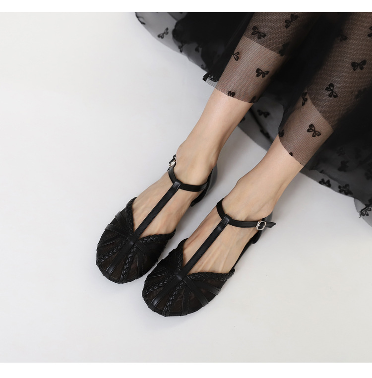 Damen Sandalen Mit Riemchen Aus Geflochtenem Mesh Für Den Sommer_voghion.com